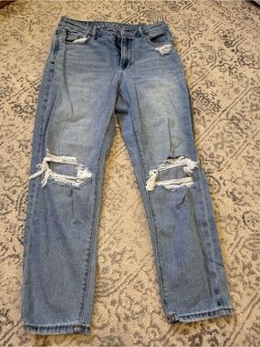 American Eagle Outfitters Light Blue Ripped Boyfriend Jeans